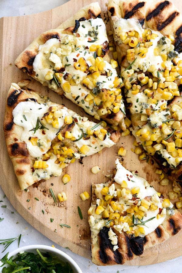 Charred Corn with Rosemary Pizza