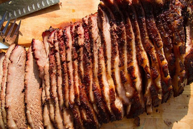 sliced bbq beef brisket