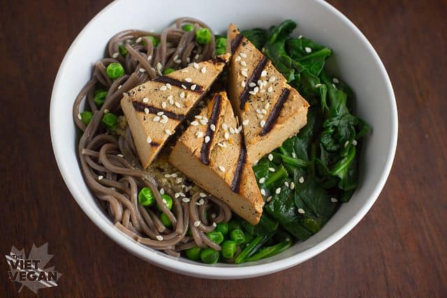 Grilled Tofu Soba Noodle Bowl