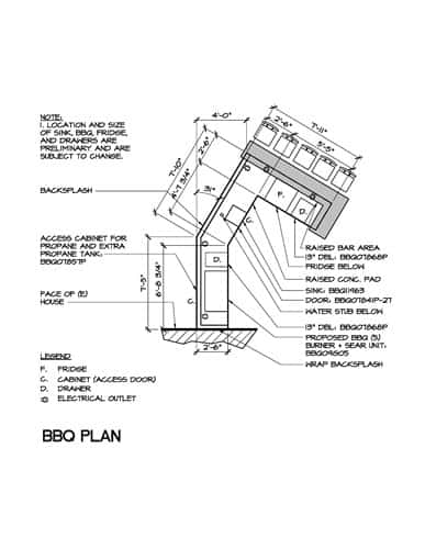 example bbq island plan and blueprint