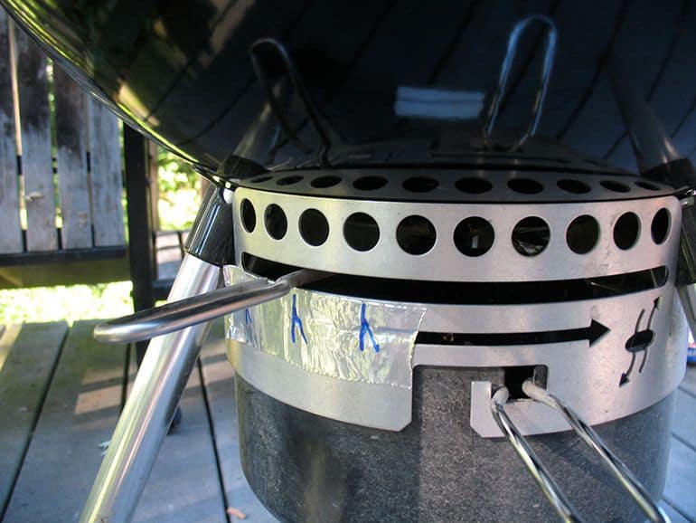 intake damper on weber grill half open