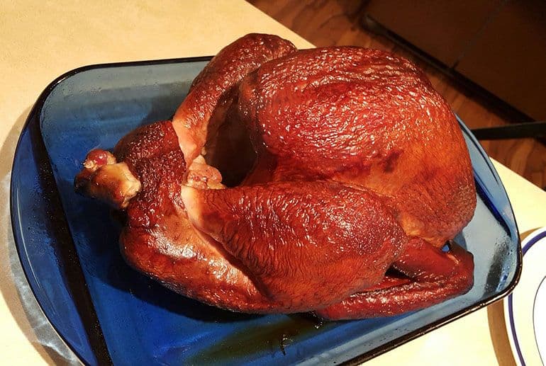 turkey resting before BBQ