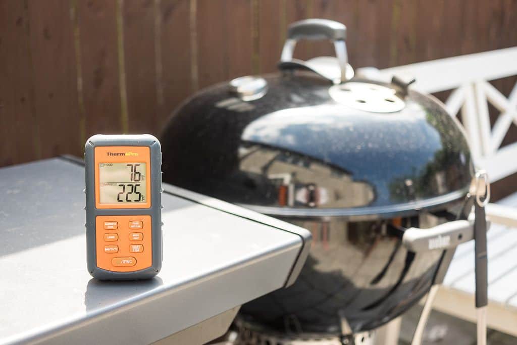thermpro thermometer next to grill