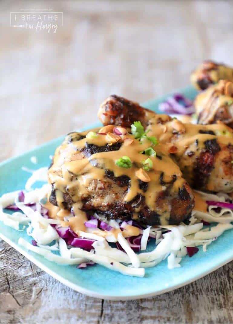 Grilled Chicken with Peanut Sauce