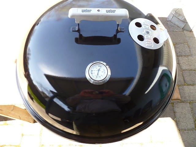weber grill lid with analog thermometer