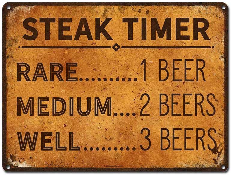 Alamazookie Steak Timer Sign