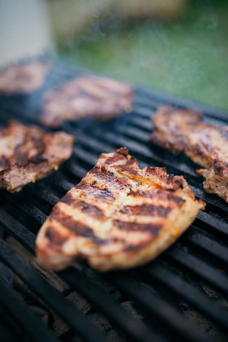 grilled pork steak