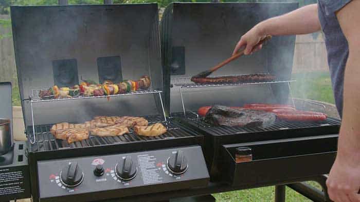 Dual gas hotsell charcoal grill