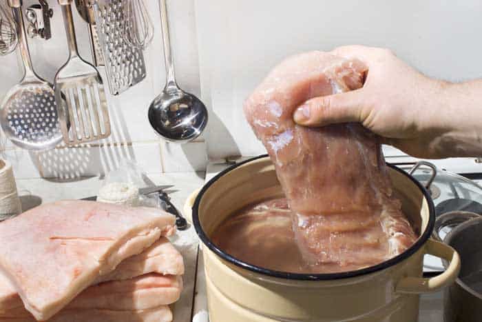 meat prepared in brine