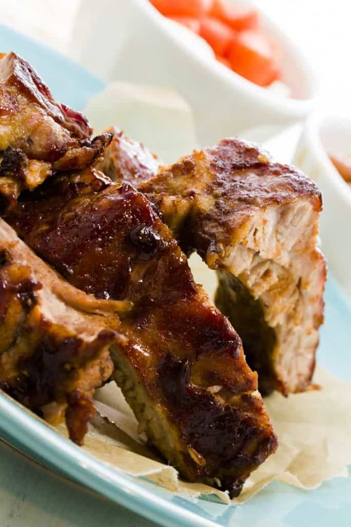 bbq ribs served on plate