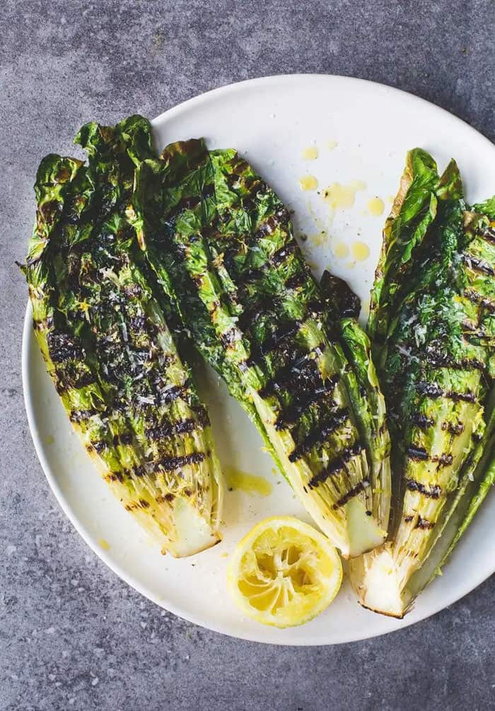 BBQ grilled romaine salad and lettuce