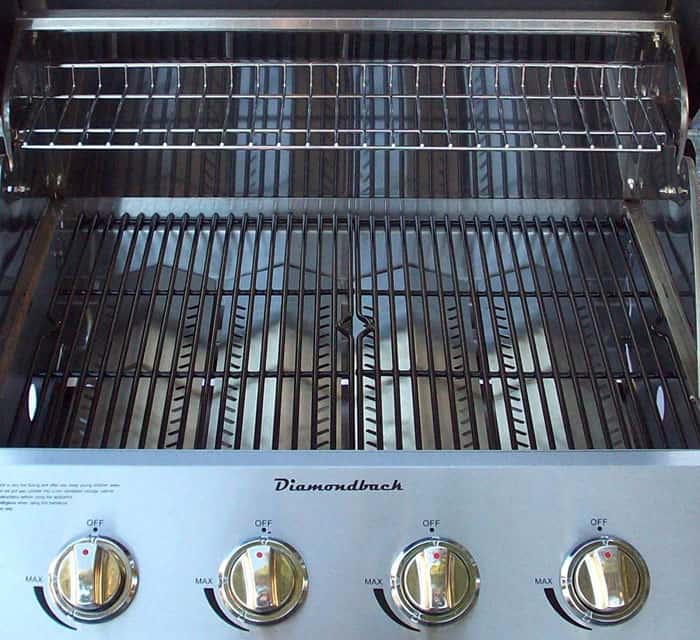 DiamondBack 4-Burner Propane LP grill surface