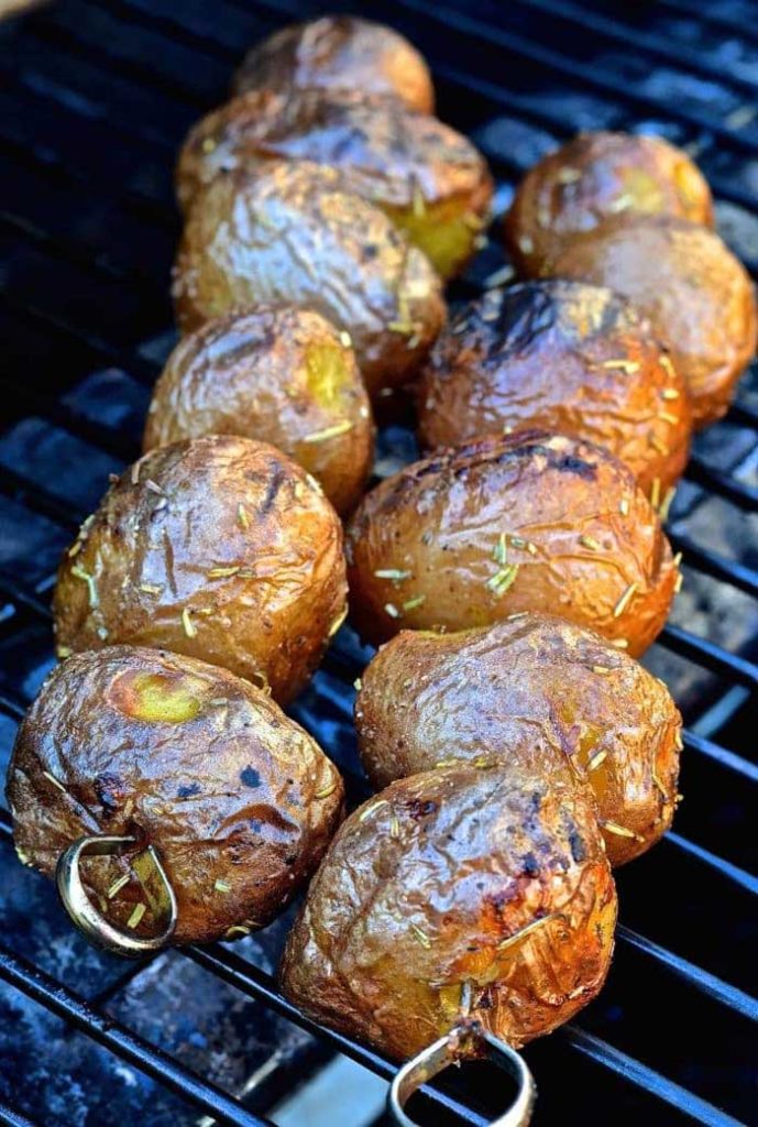Grilled baby potatoes