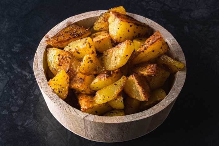potato wedges served up in small serving bowl