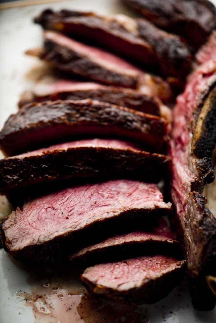 grilled and sliced new york strip steak