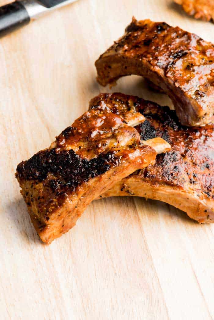 grilled smoked baby back pork ribs