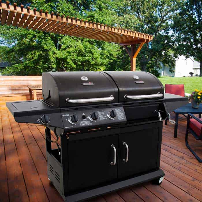 Gas charcoal shop smoker grill combo