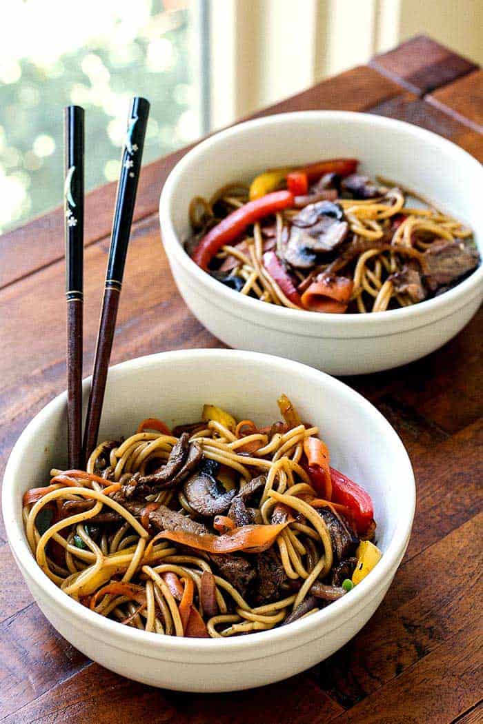 Beef and Veggie Noodle Bowls