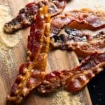 Maple and brown sugar smoked candied bacon