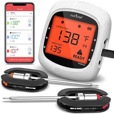 NutriChef Smart Bluetooth BBQ Grill Thermometer