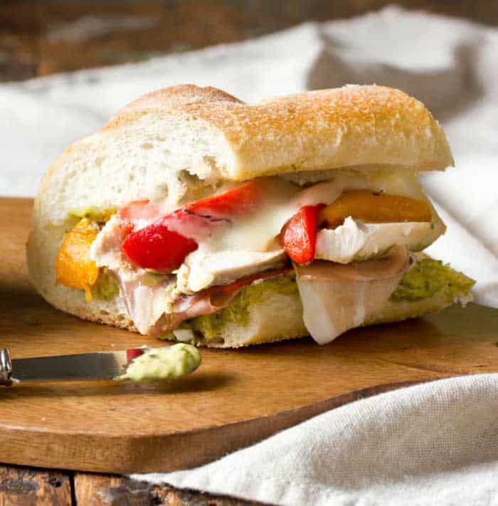 Roasted Red Pepper, Chicken & Mozzarella Sandwich