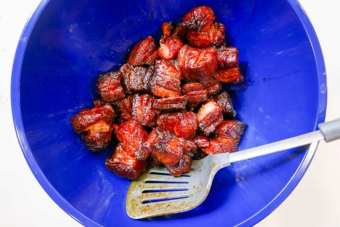 Smoked Pork Belly Burnt Ends