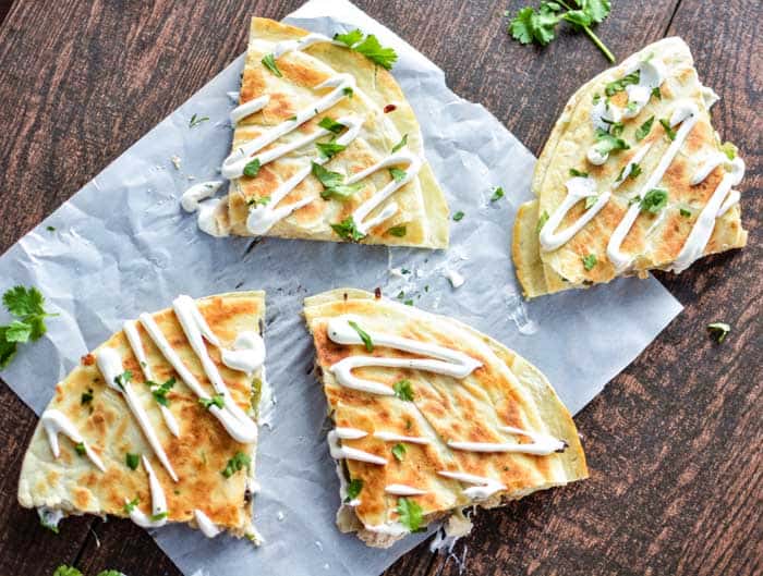 Turkey and Mushroom Quesadillas with Beer-Pickled Jalapeños