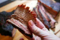 barbecue smoked beef brisket flat point meat