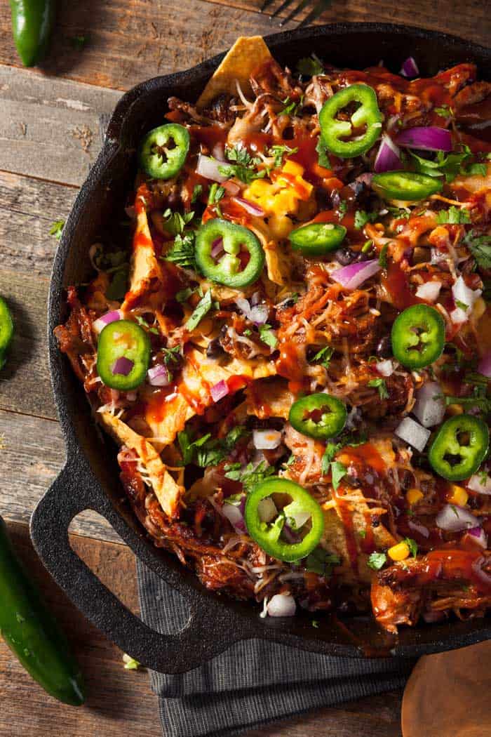 bbq smoked pulled pork nachos