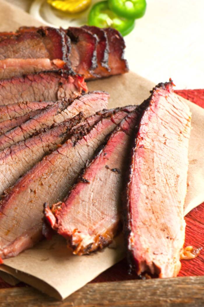 bbq smoked beef brisket slices