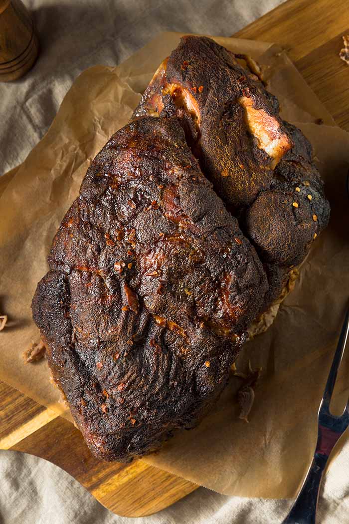 bbq smoked pork butt shoulder resting