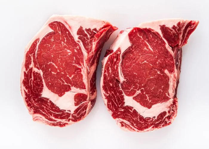 boneless raw ribeye steaks