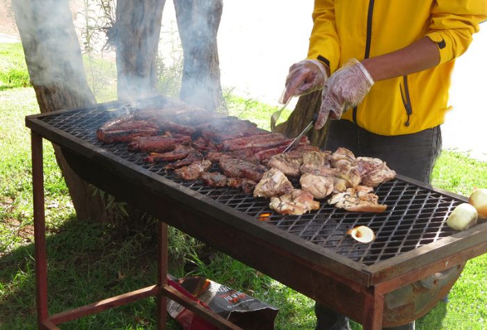 braai flame cooked meat