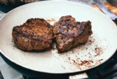 burned beef steak