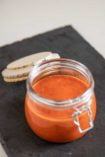 cayenne pepper hot sauce in small mason jar