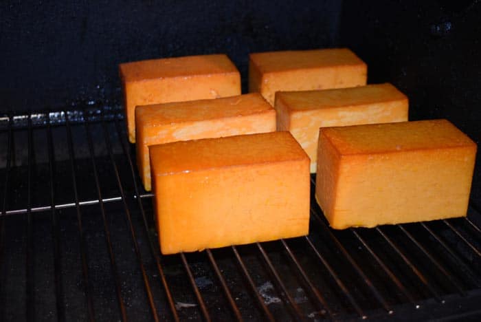 cold smoked cheese on grates