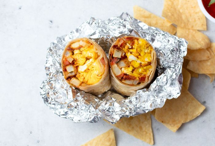 griddle chorizo egg breakfast burrito