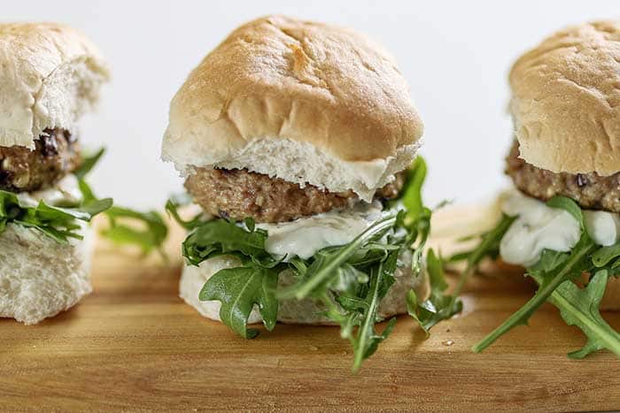 grilled greek turkey burger sliders