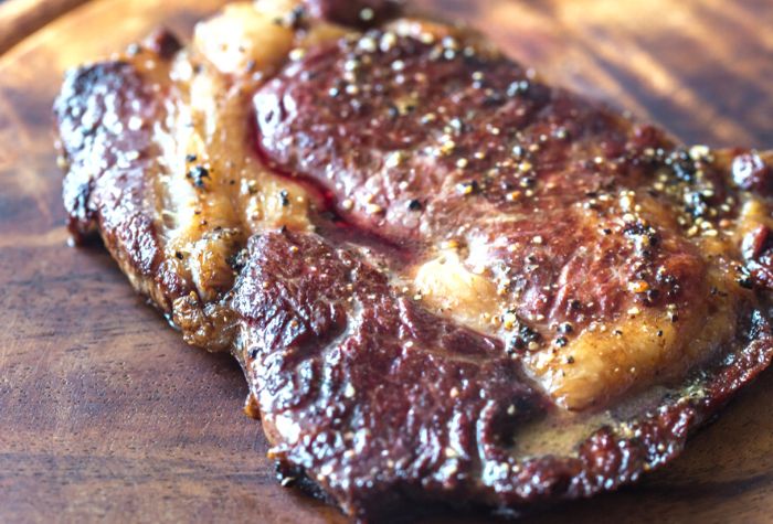 grilled medium rare steak