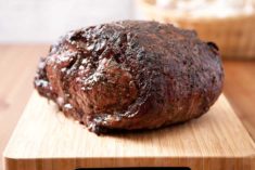 herb and spice rubbed smoked beef rib roast