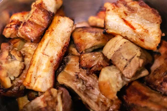 homemade barbecue grilled pork crackling