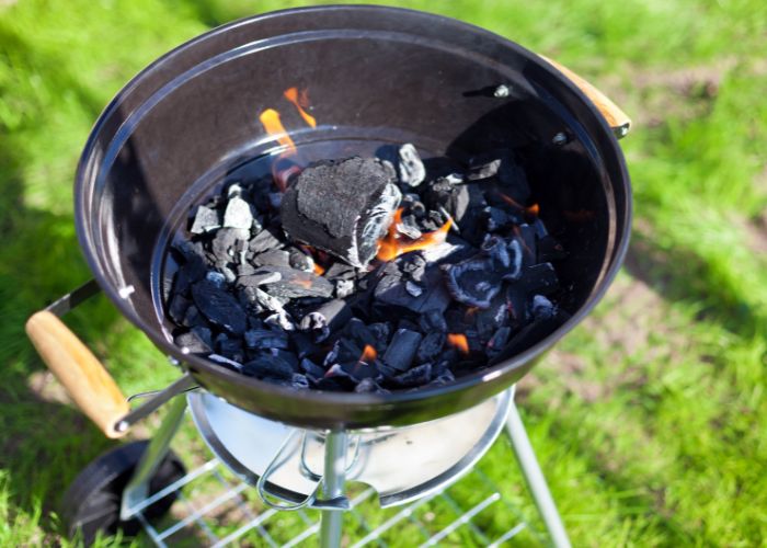 hot burning charcoal