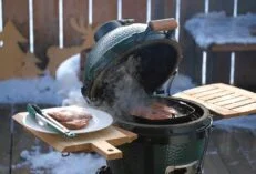 kamado winter grilling