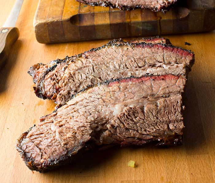 Pellet smoked outlet brisket