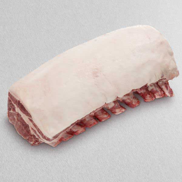 raw pork roast rack fat layer