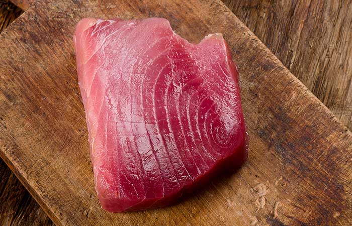 raw tuna steak fillet