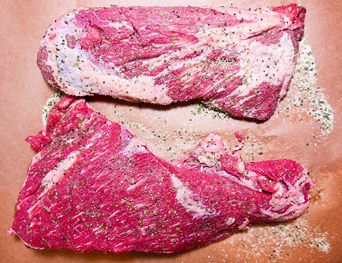seasoned raw beef tri tip