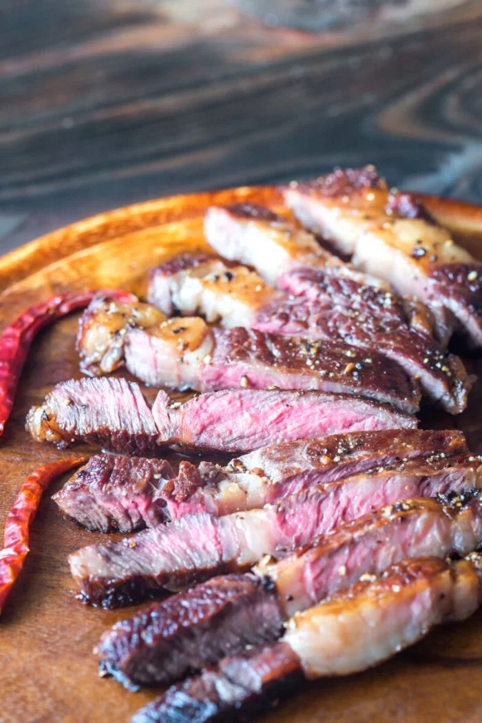 sliced beef steak