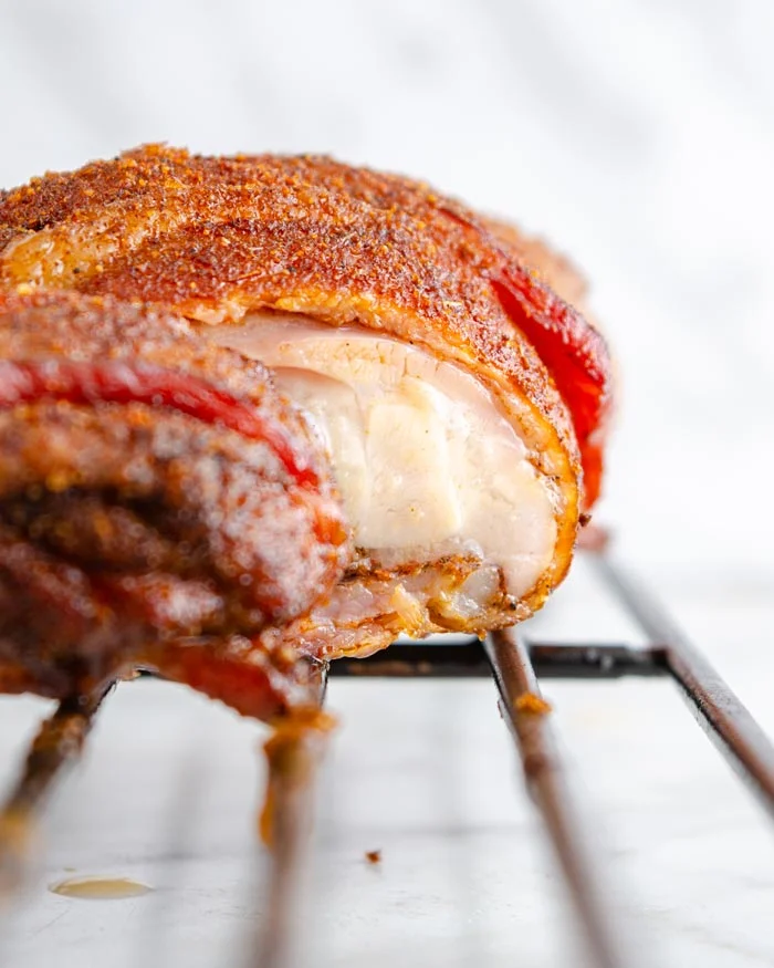 smoked bacon-wrapped chicken thighs