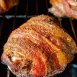 smoked bacon-wrapped chicken thighs
